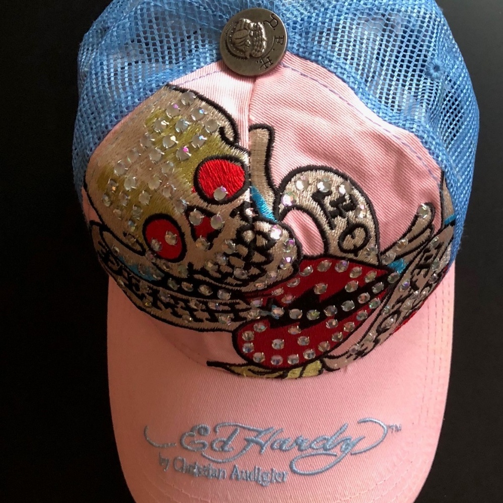 Ed Hardy Christian Audigier Snap Back Mesh Cap Hat